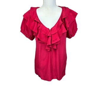 Joie blouse, size Medium, silk, ruffles, Bitter Sweet B, dressy, party, NWT